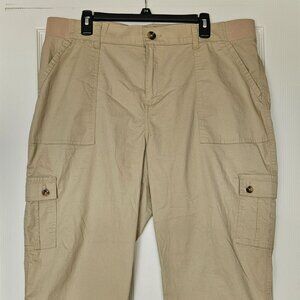 Lee Khaki Cargo Capri Pants Women’s 18W Plus Tan Casual